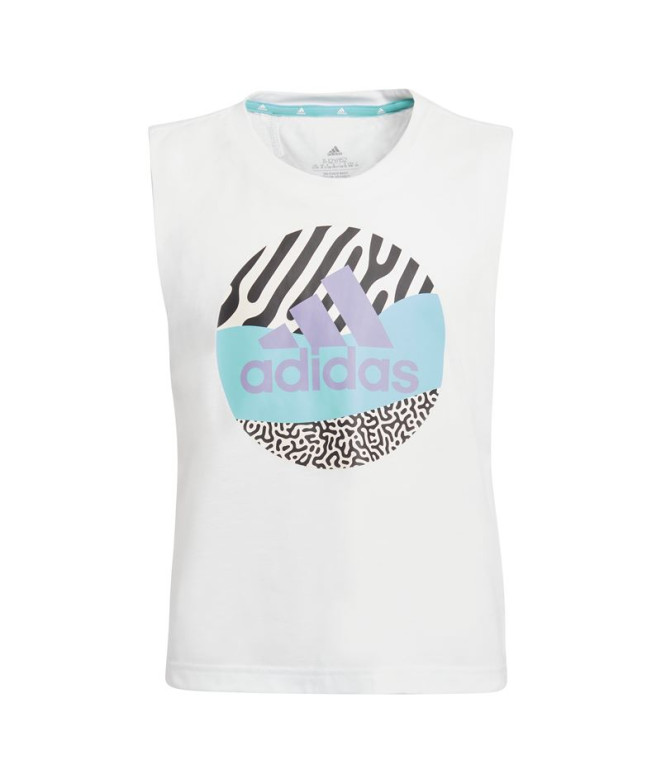 T-shirt sans manches adidas Aeroready Girl Power Girl Blanc