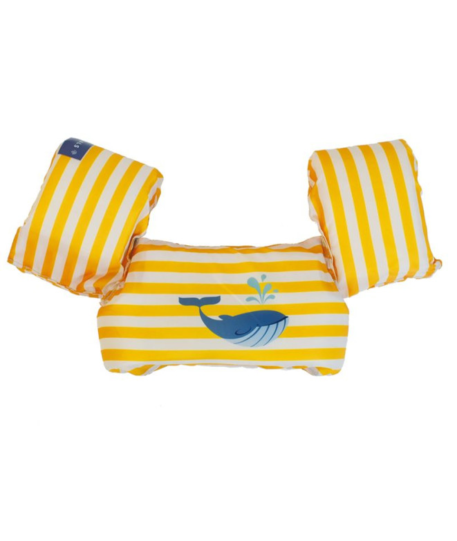 Gilet de flottaison Swim Essentials Baleine jaune-blanche 2-6 ans