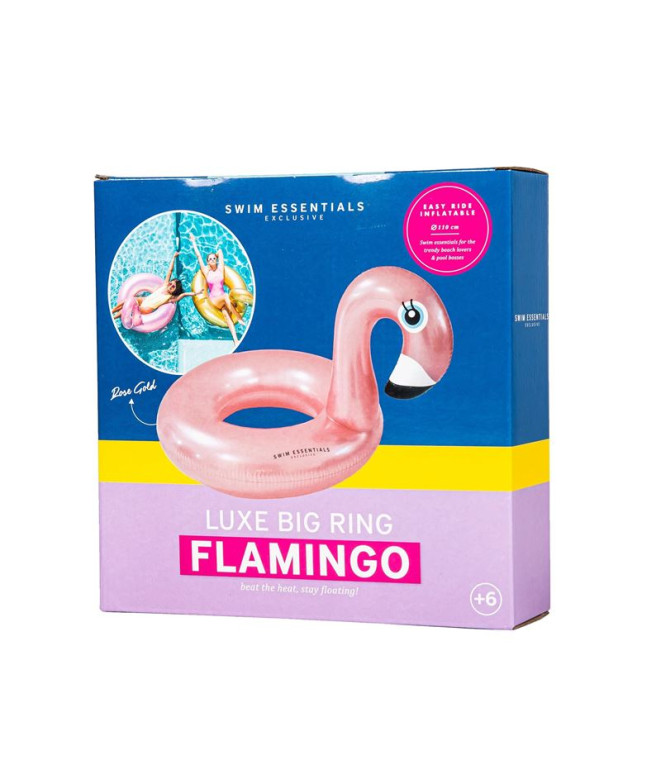 Bóia Swim Essentials Flamingo Rosa Dourado 95 cm