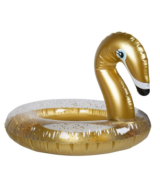 Carro alegórico Swim Essentials Cisne dourado com purpurina 70 cm