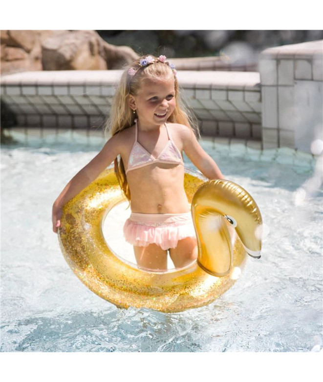 Flotteur Swim Essentials Gold Swan Glitter 70 cm