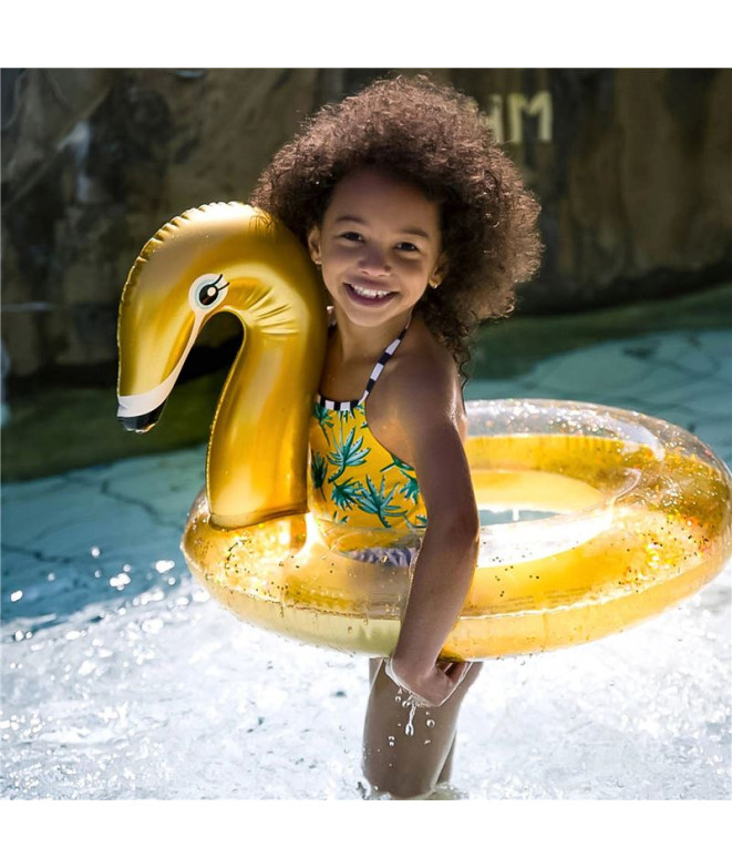 Flotteur Swim Essentials Gold Swan Glitter 70 cm