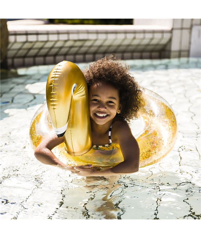 Flotteur Swim Essentials Gold Swan Glitter 70 cm