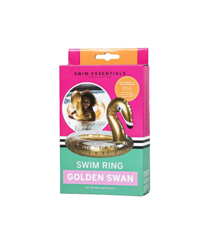 Flotteur Swim Essentials Gold Swan Glitter 70 cm