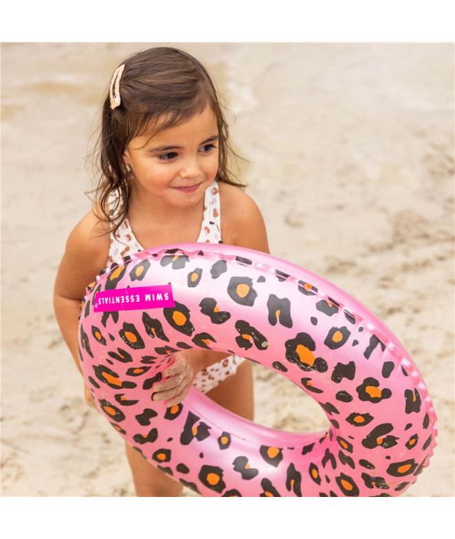 Float Swim Essentials Leopard Rose Gold Kids 55 cm