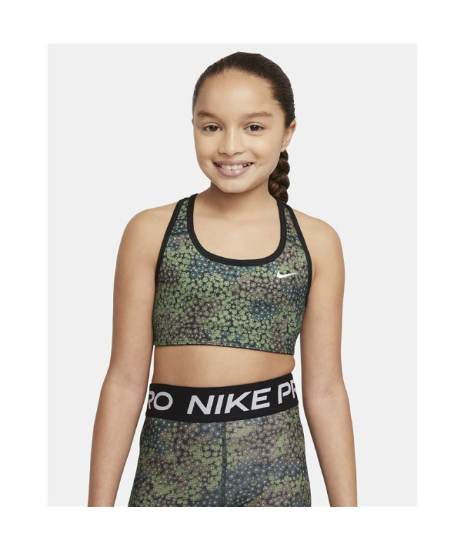 Brassiere de sport Nike Fille Dri-FIT Swoosh Vert