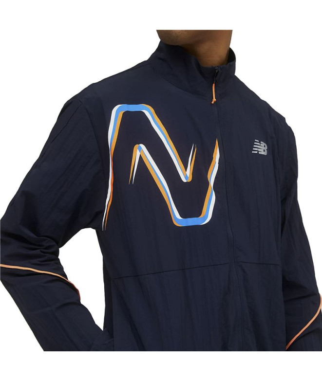 Veste New Balance Homme Graphic Impact Run Blue