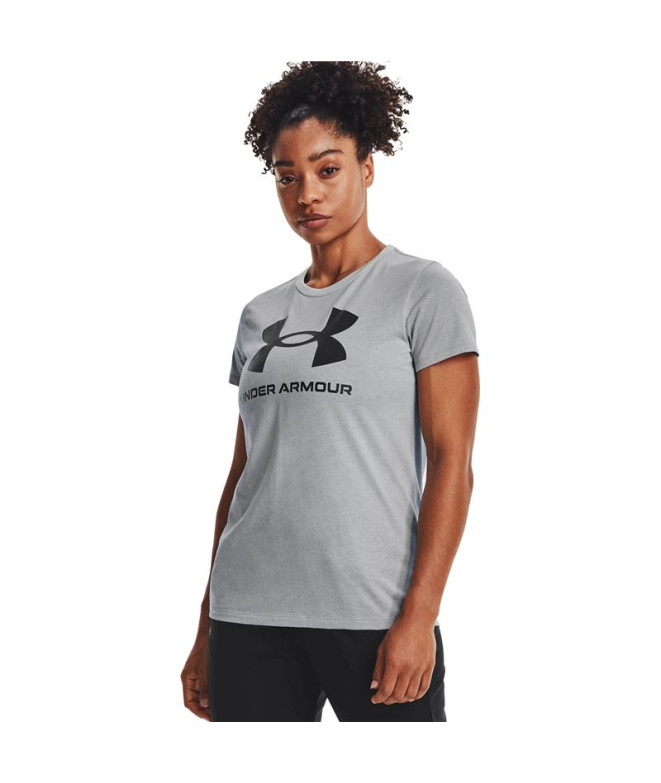T-shirt de manga curta cinzenta Uner Armour Sportstyle para mulher