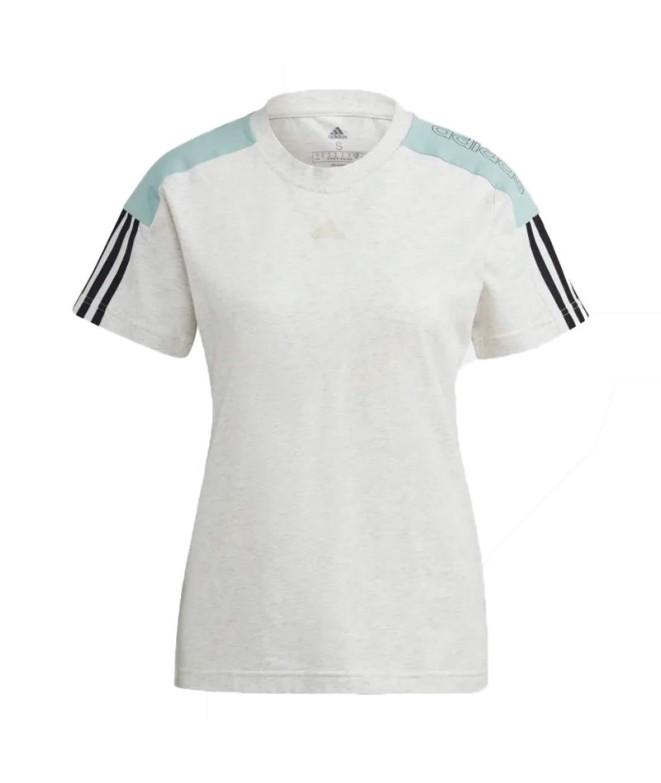 adidas T-shirt feminina com logótipo colorblock Essentials