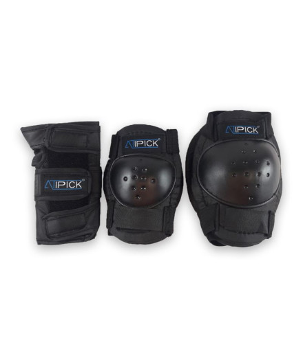 Pack de proteção para skate Atipick junior Preto