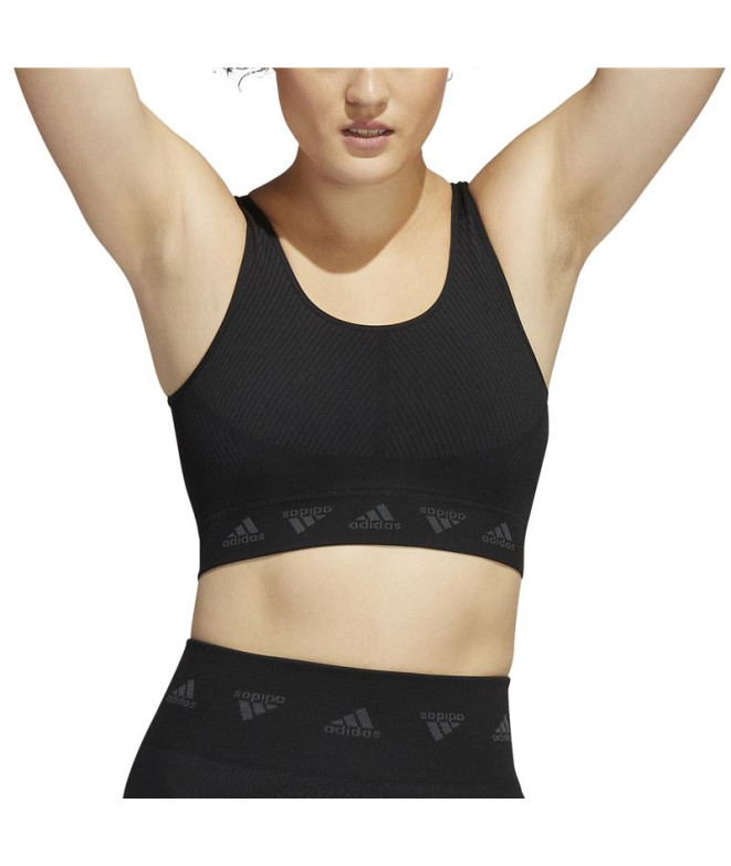 Sujetador de fitness adidas Aeroknit Mujer Bk
