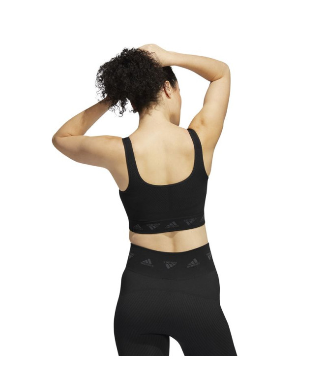 Sutiã de fitness adidas Aeroknit Mulher Bk