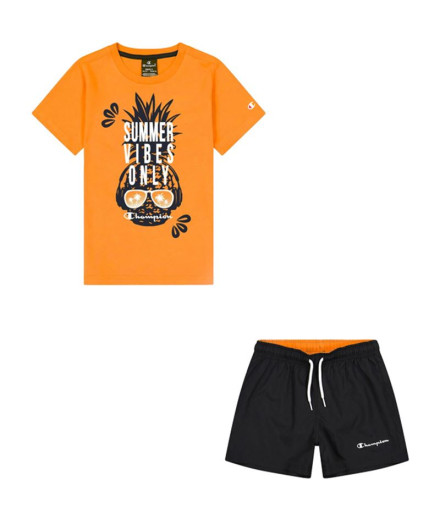 Conjunto Champion Laranja para crianças