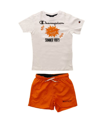Conjunto Champion Branco para crianças