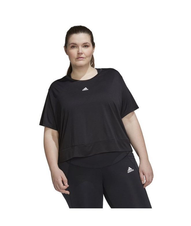 T-shirt adidas AeroReady Studio Loose Cropped Noir