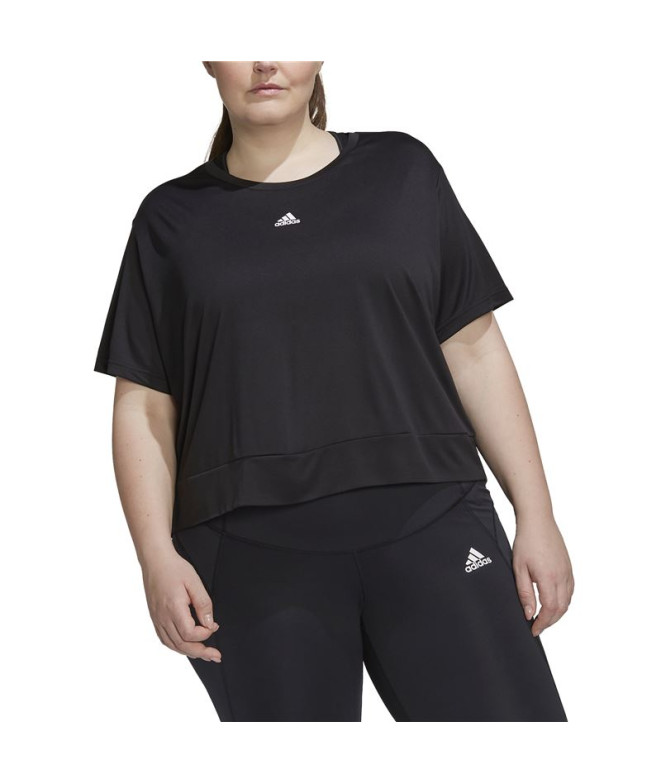T-shirt adidas AeroReady Studio Loose Cropped Noir