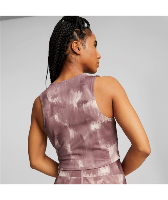 Top Puma Studio Crop Mulher Roxo