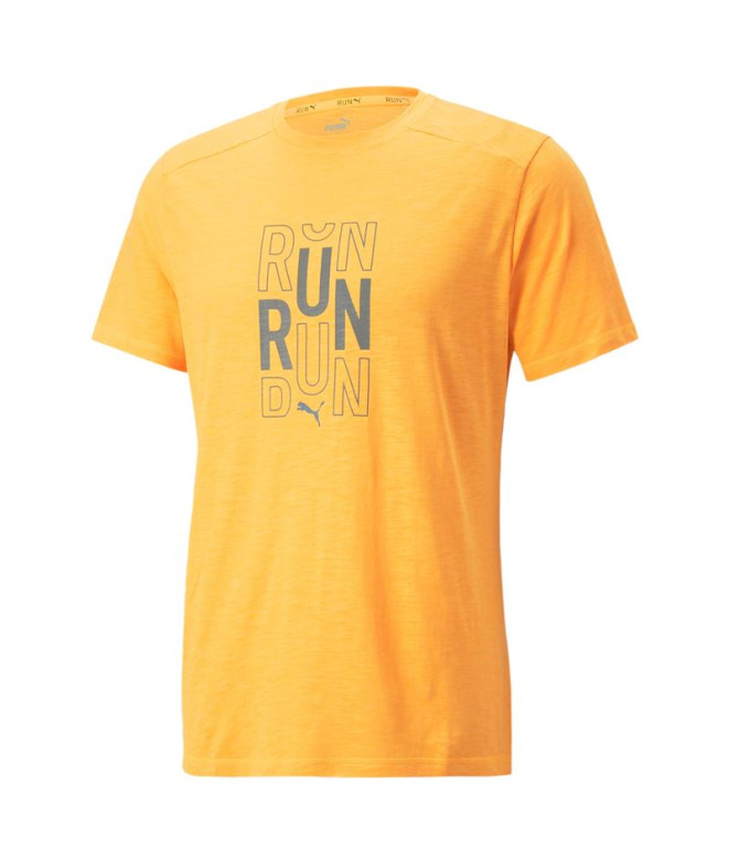 T-shirt Running Puma para homem Amarelo