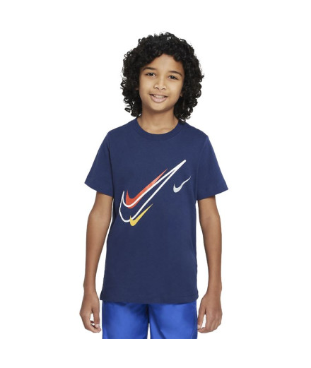 T-shirt Nike Enfant Swoosh Bleu T-shirt Nike Enfant Swoosh Bleu