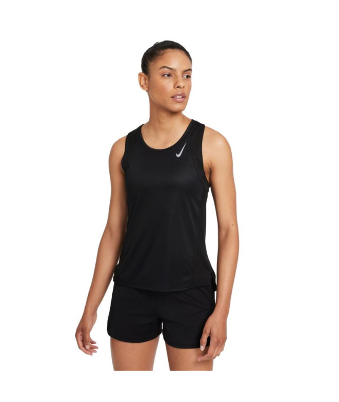 Nike Dri-FIT Race Tank Top sem mangas Bk para mulher