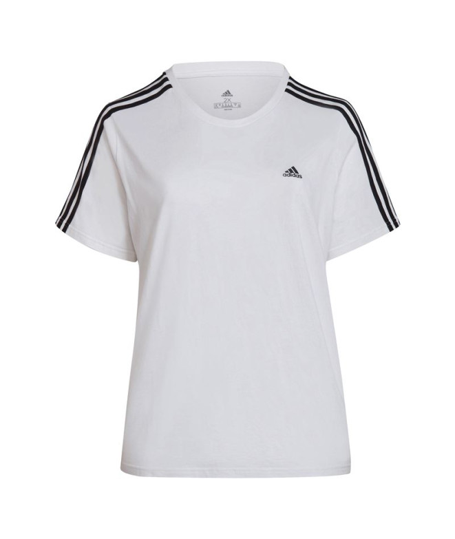 T-shirt adidas Essentials Slim 3-Stripes Branco para mulher