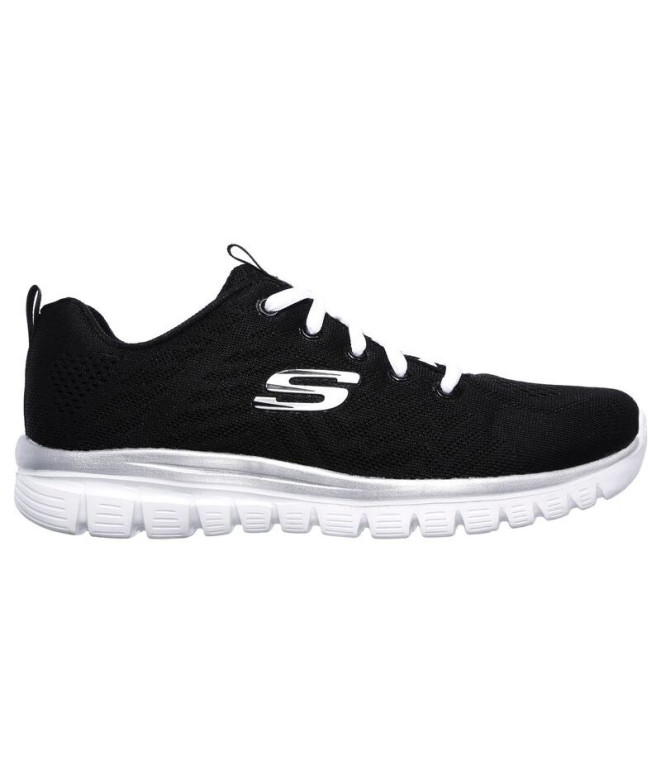 Chaussures Skechers Graceful-Get Connect Femme Maille noire / bordures blanches