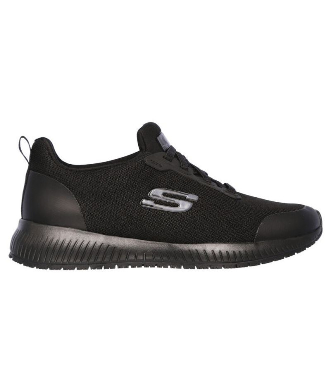 Chaussures Skechers Squad Sr Femme Tricot plat noir