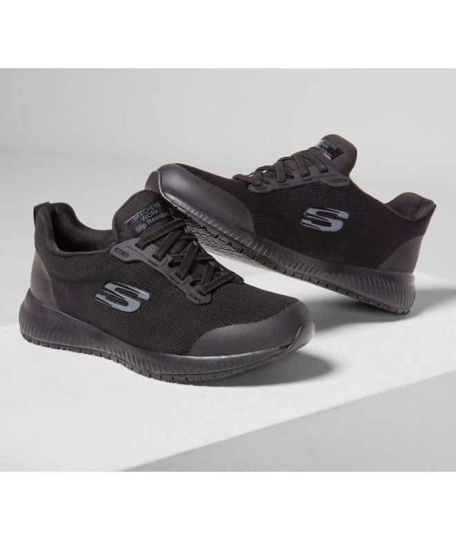 Zapatillas Skechers Squad Sr Mujer Black Flat Knit