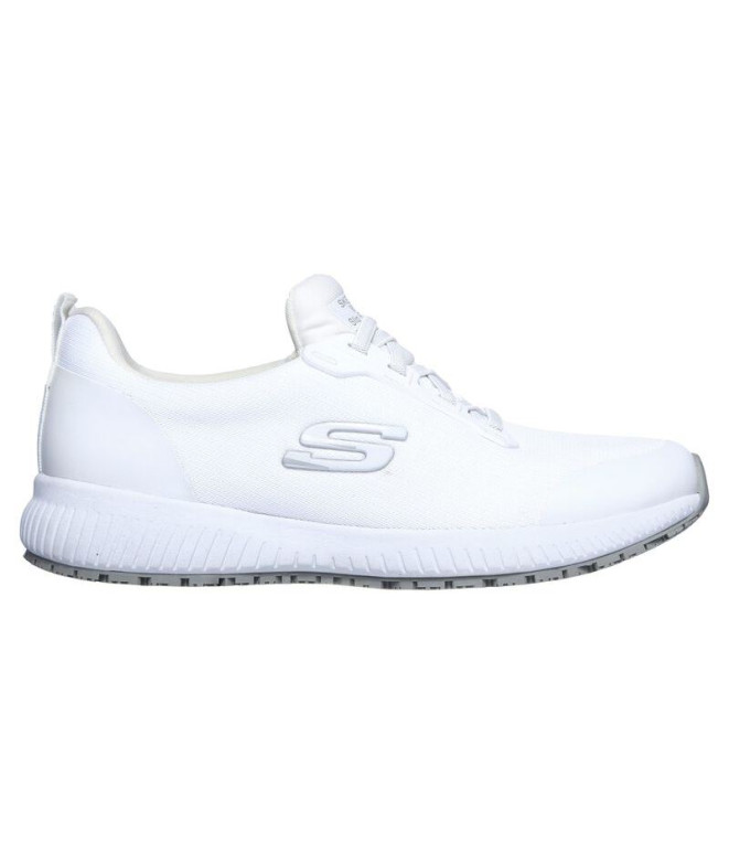 Chaussures Skechers Squad Sr Femme White Flat Knit