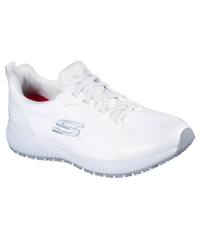 Chaussures Skechers Squad Sr Femme White Flat Knit