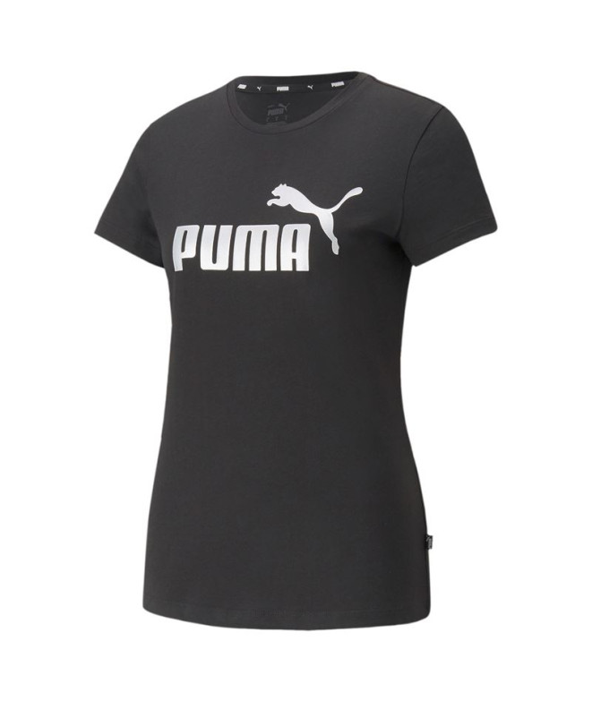 Camiseta Logótipo metálico Puma Essentials Mulher Preto