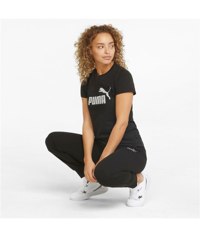 T-shirt Puma Essentials Metallic Logo Femme Noir