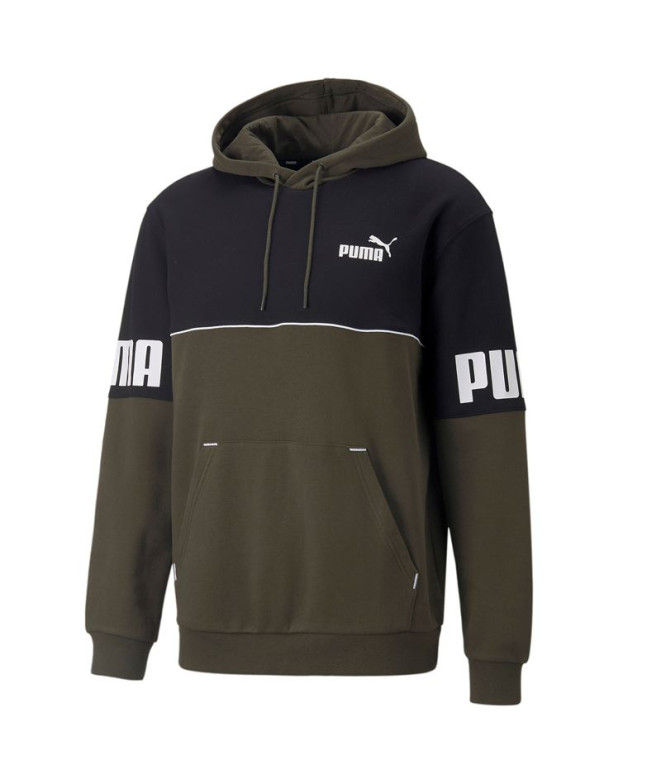 Sweatshirt Puma Power Colorblock Hoodie FL Man Green