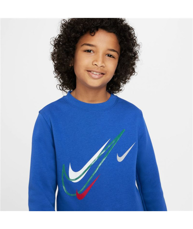 Moletom Nike Menino NSW SOS FLC CREW Azul