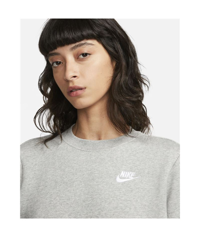 Sudadera Nike Sportswear Club Fleece Mujer Gris