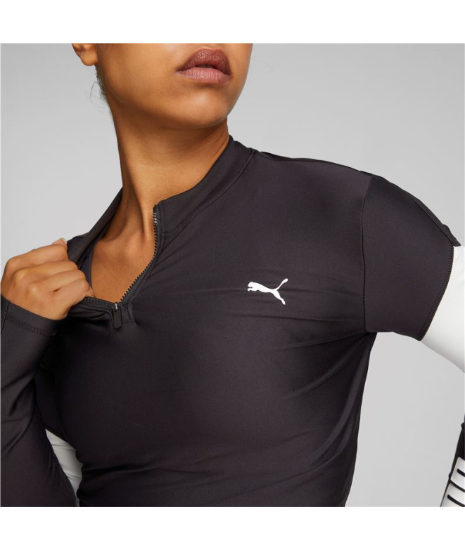 Camiseta Corta Puma Fit Eversculpt 1/4 Mulher Bk