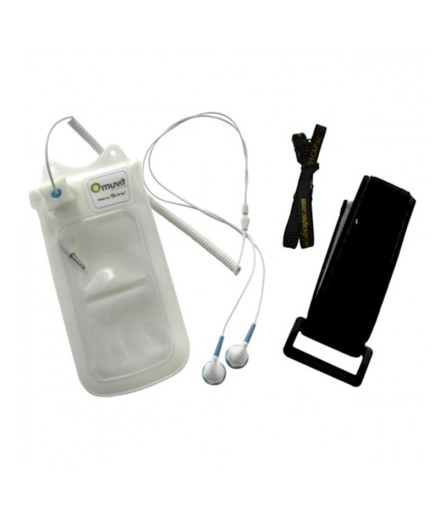 Pack Mala subaquática + auscultadores estéreo Muvit
