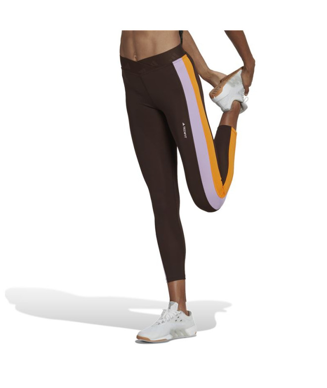 Leggings adidas Hyperglam 7/8 Mulher Castanho