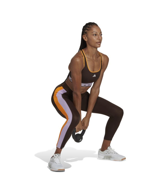 Mallas adidas Hyperglam 7/8 Mujer Brown