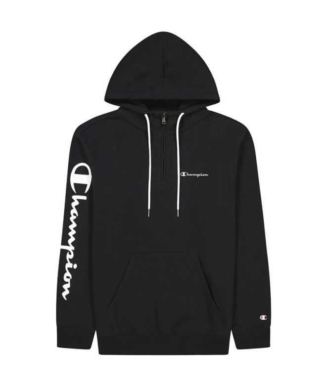 Sweatshirt Champion Hooded Half Zip Man Noir