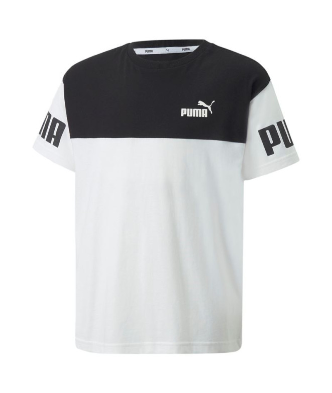 T-shirt Enfant Puma Power Colorblock Bk/Wh