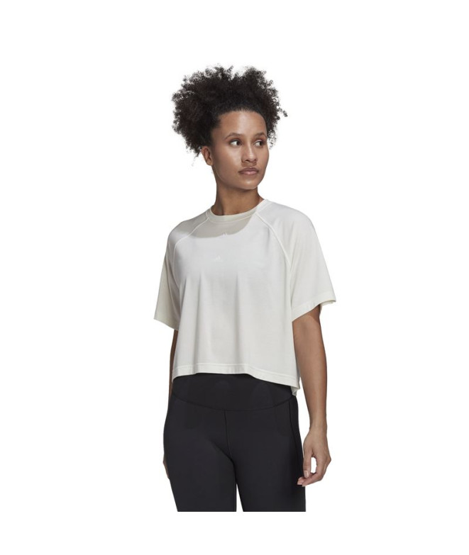Camiseta adidas AEROREADY Wrap-Back Mujer White