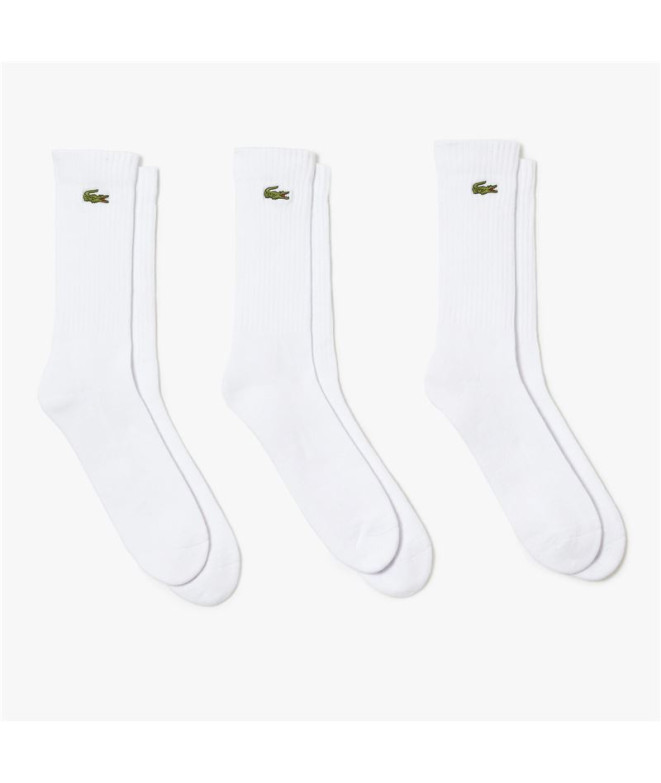 Pack de 3 calcetines altos Lacoste SPORT Hombre White