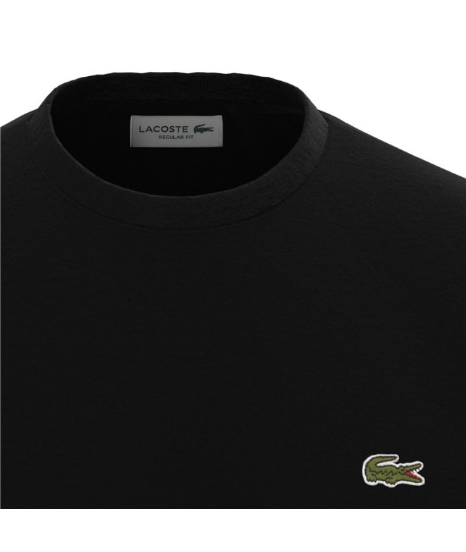 T-shirt Lacoste Algodão para homem Preto
