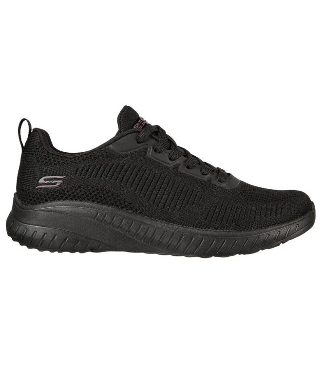 Zapatillas Skechers Bobs Squad Chaos - F Mujer Black Engineered Knit/ Trim