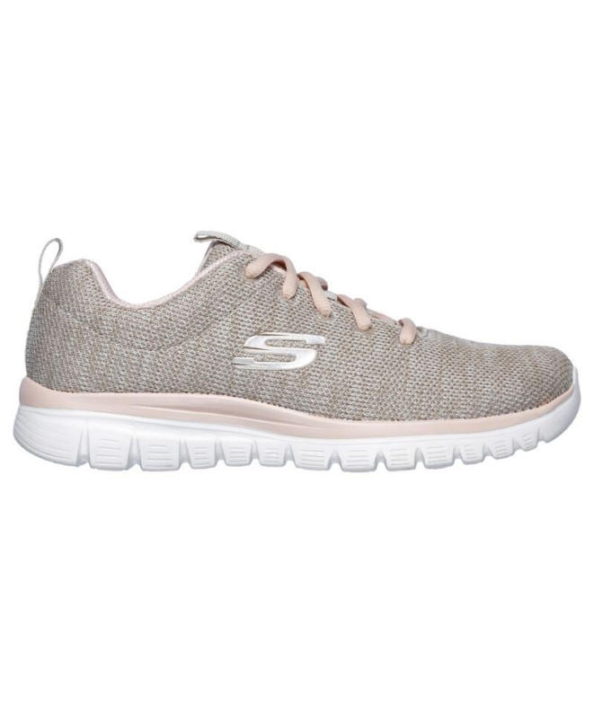 Zapatillas Skechers Graceful-Twisted For Mujer Natural Mesh/ Coral Trim