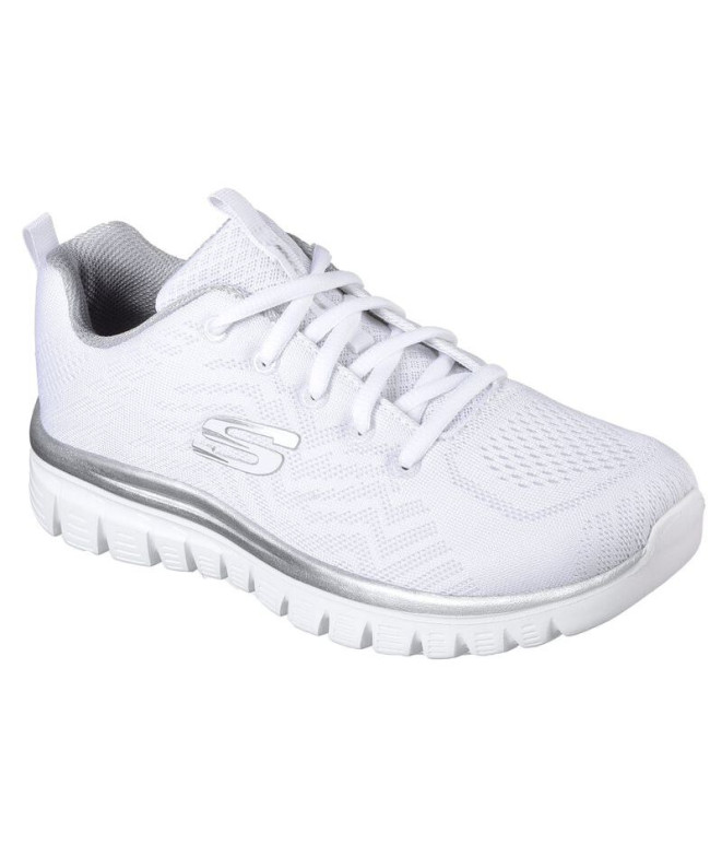 Chaussures Skechers Graceful-Get Connect Femme Maille blanche/bordures argentées