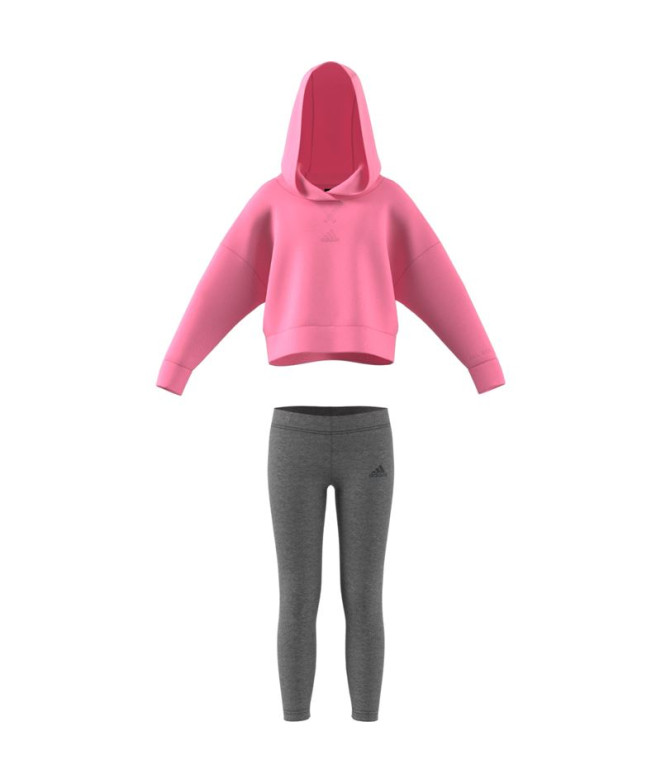 Conjunto adidas Fleece Menina Rosa