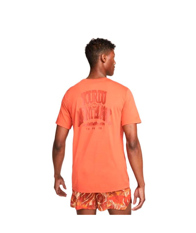 Camiseta trail Nike Homem de Dri-FIT Laranja