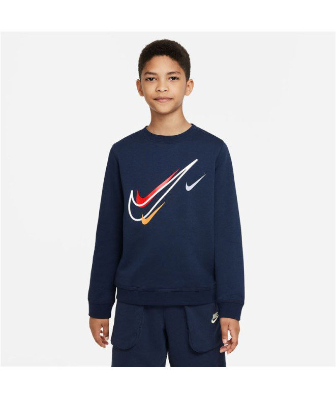 Sweatshirt Nike NSW FLC CREW Garçon Bleu